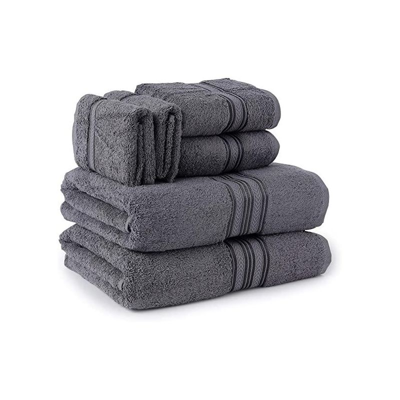 Noble House Ultra Soft 100% Cotton Extra Heavy & Absorbent Hotel & Spa Feel 6pc Bath Towel Set Bathroom 2 Bath Towels 2 Hand Towels 2 Washcloths, 1 of 6