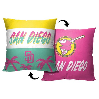 San Diego Padres Pink Polyester Square Throw Pillow