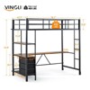 Karl Home Black Twin Loft Bed with L Shaped Desk for Kids Teens, Metal Bunk Bed with 3 Storage Drawers - 2 of 4