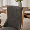 Velvet Dining Chairs Set of 2, Mid-Century Style Upholstered Dining Chair with Curved Wood Trim & Sculpted Legs - ModernLuxe - 4 of 4