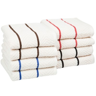 8-Piece Chevron Weave Cotton Kitchen Towel Set in Multicolor