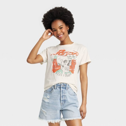 Women's Poison Band Short Sleeve Graphic T-shirt - Cream : Target