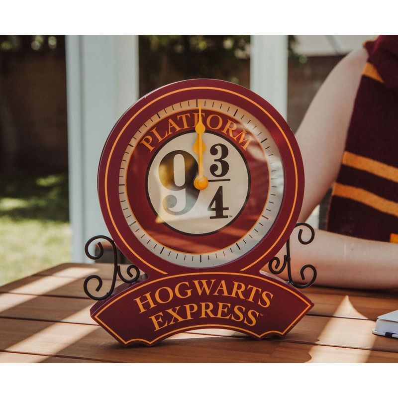 Silver Buffalo Harry Potter Hogwarts Express Platform 9 3/4 Desk Clock | 9 Inches Tall, 4 of 8