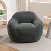 Lyngins Large Faux Fur Bean Bag Chair with Armrest, Ergonomic Lazy Chair with Memory Foam, No-Assembly Accent Chair, Bean Bag Sofa for Adults - 2 of 4