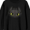 How to Train Your Dragon Franchise - Toothless Head Vector Graphic on Adult Black Crew Neck Sweatshirt - 2 of 3