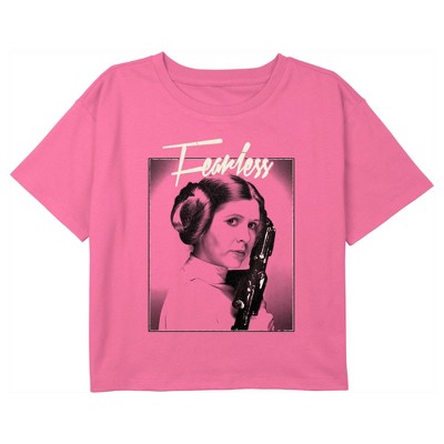 Girl's Star Wars Princess Leia Fearless Poster Crop T-Shirt