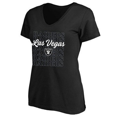 Nfl Las Vegas Raiders Women's Plus Size Short Sleeve V-neck T-shirt