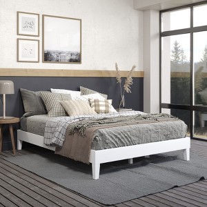 NicBex Wood Twin/Full/Queen Size Platform Bed Frame,Solid Wood Slats Support,6.5" Under Bed Storage,No Box Spring Needed,Noise-Free,Easy Assembly - 1 of 4