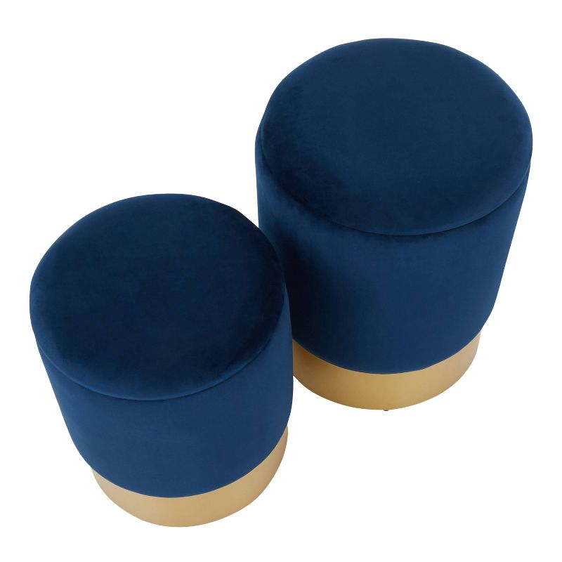 Set of 2 Marla Contemporary Glam Nesting Ottomans - LumiSource, 6 of 12