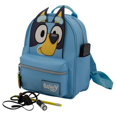 Bluey Big Face Mini Cosplay PU Backpack Purse, Shoulder Bag with Epoxy Filled Metal Pineapple Charm, 10.5 Inch, Adjustable Straps, Faux Leather — фото 4