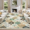 Modern Washable Area Rug, Vintage Distressed Throw Carpet with Non Slip Backing, Low Pile Stain Resistant Floor Cover for Home - 2 of 4