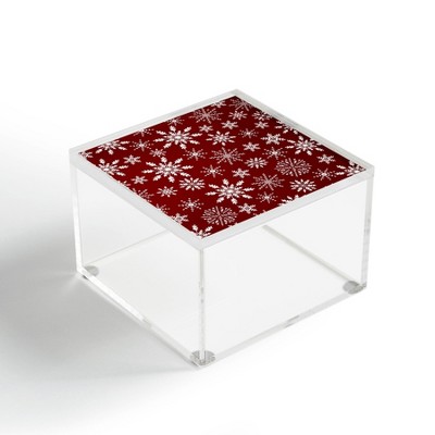 Iveta Abolina Silent Night Red 4" x 4" Acrylic Box - Deny Designs