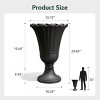 Syemin Planters Set of 2, Column Structure Tall Plant Stand Design Plant Pot with Drain Tray, White, 13.98"*13.98*"36.02" - 3 of 4