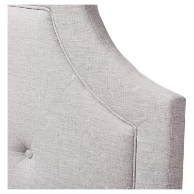 Gray Tufted Upholstered Queen Headboard with Wood Legs