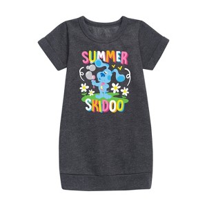 - Blue's Clues & You! - Summer Skidoo Graphic Short Sleeve Fleece Dress - 1 of 2