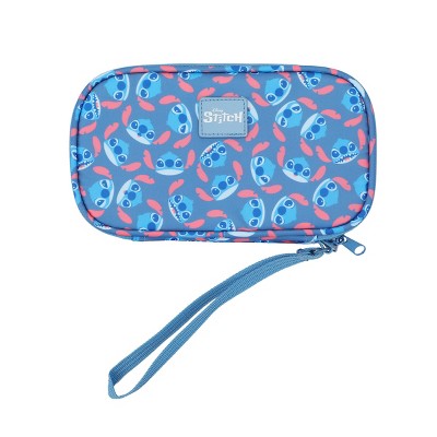 Disney Stitch Repeat Character Heads 4” Blue Tech Cable Organizer Travel Case
