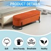 Okak Storage Ottoman Bench with Soft Corduroy Upholstered Fabric Storage Footrest Stool with Safety Hinge for Living Room, Entryway, Bedroom, Orange - 3 of 4