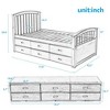 CAVINAS Twin Storage Bed Frame with 6 Drawers, Solid Pinewood Platform Bed, Bed with Headboards, Safe for Kids, No Box Spring Needed - 2 of 4