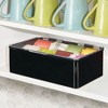 mDesign Plastic Stackable Tea Bag Storage Bin Organizer Box Holder - Black/Clear - 3 of 4