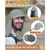 Solaris Mens' Sun Hat with Neck Flap Cover, Foldable  Hat for Outdoor Fishing Hiking, One Hat Double Use - image 3 of 4