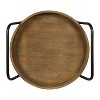 Kate and Laurel Lloyd Round Metal Bar Cart, 18x18x31.5, Rustic Brown and Black - 4 of 4
