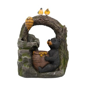 NAYSAYE Fountain Two Tier Woodland Animal Water Feature for Outdoor Garden and Patio, Multicolor, 11.8"*22.6"*19.8" - 1 of 4
