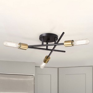 Urban Ambiance Luxury Mid-Century Modern Indoor Ceiling Light,  5-1/8''H x 18"W x 18''D,  Antique Bronze Finish, UHP4423 - 1 of 4