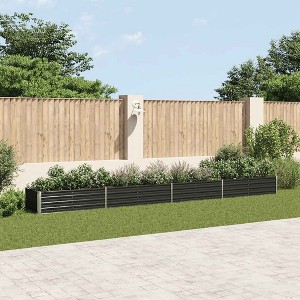 vidaXL Raised Bed Anthracite Galvanized steel 94.5x15.7x17.7 in Durable - 1 of 4