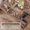 Mastgoal Farmhouse Vanity Desk with Touch Screen LED Mirror, 47" Big Make Up Table, 6 Drawers, Glass Top, Charging Station, Rustic Wood Dressing Table - 2 of 4