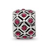 Black Bow Jewelry Sterling Silver with Dark Pink Crystals July Lattice Bead Charm - 3 of 4