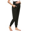 Clearlove Women's Maternity Joggers Over Bump Stretchy Sweatpants Workout Sports Lounge Pregnancy Pants with Pockets,Black,2XL - 3 of 4