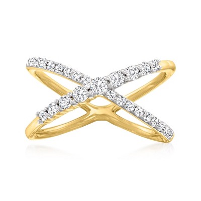 Ross-Simons 0.50 ct. t.w. Diamond Crisscross Ring in 14kt Yellow Gold