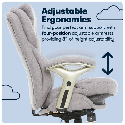 Light Gray Fabric Executive Ergonomic Swivel Chair with Adjustable Arms