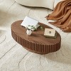 FONTOI Handcraft Coffee Table for Living Room Table Minimalist Oval Sofa Table with Sturdy Base, Toenailed Edge, Walnut Brown, 43.7"* 24.8"*13.78" - 4 of 4