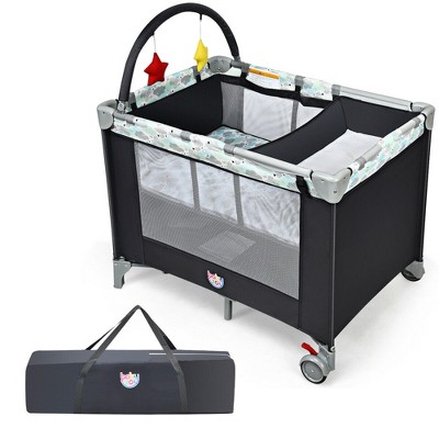 Costway Portable Baby Playard Playpen Nursery Center w/ Changing Station & Mattress