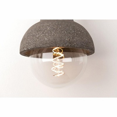 Aged Brass and Concrete Indoor/Outdoor Pendant Light