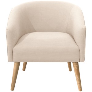 Natalee Chair Talc Linen with Natural Legs - Cloth & Co.