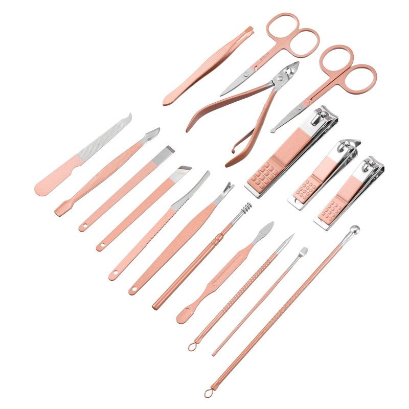 Unique Bargains 1 Set Manicure Set Professional Nail Clippers Kit for Travel Rose Gold Tone Stainless Steel, 5 of 7