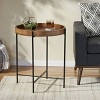 Tift Handcrafted Modern Industrial Mango Wood Folding Tray Top Side Table Natural/Black - Christopher Knight Home - 2 of 4