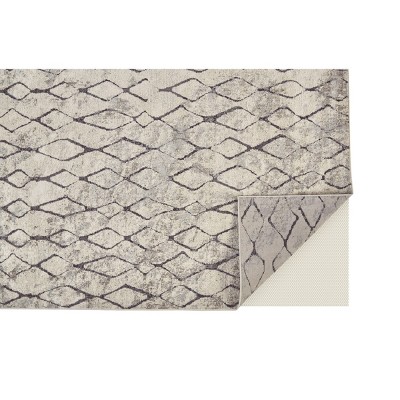 Ivory and Gray Rectangular Reversible Cotton Rug