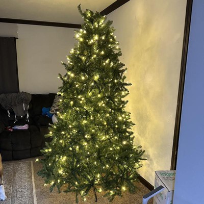 7.5ft Pre-lit Green Fir Artificial Christmas Tree with LED Lights
