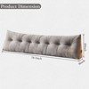 Bekrvio Velvet Wedge Headboard Pillow, Bed Rest Reading Backrest Cushion with Removable Cover & Side Pockets for Daybed & Couch - 2 of 4