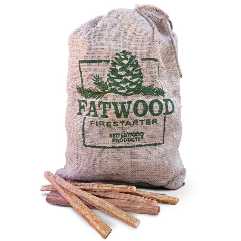 Betterwood Fatwood 10lb Firestarter Burlap Bag (4 Pack) for Campfire, BBQ, or Pellet Stove; Non-Toxic and Water Resistant; Safe and Easy Set- Up, 4 of 7