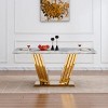 70'' Modern Faux Marble Rectangular Dining Table with Stainless Steel Base, Contemporary Kitchen or Dining Room Table – The Pop Home - 2 of 4