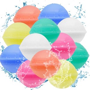 12 Pack Self-Sealing Reusable Silicone Water Balloons - No Magnets, Soft & Durable, Perfect for Pool Parties & Outdoor Play - 1 of 4