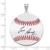 Black Bow Jewelry Sterling Silver Tim Raines Signature LG Enamel Baseball Pendant - 4 of 4
