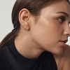14K Gold Huggie Hoop Earrings Set for Women | 3-Pair Small Hoop Stack, Hypoallergenic Cartilage Earrings with Trendy Ear Cuff - 2 of 4