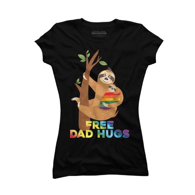 Adult Design By Humans Free Dad Hugs Rainbow Sloth Pride By KangThien T-Shirt