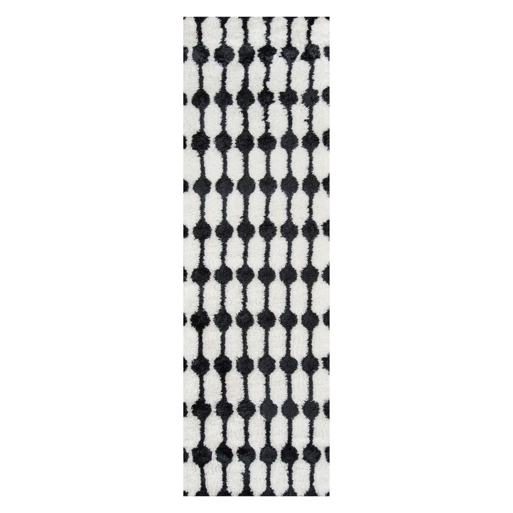  Geometric Tufted Runner Black