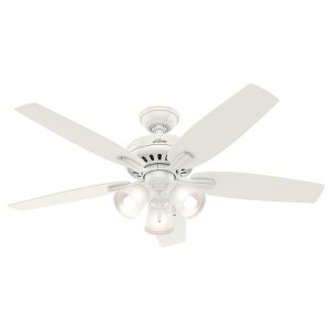 Hunter Fresh White Newsome Lighted Ceiling Fan 52" Fresh White Finish with Light Kit and WhisperWind Motor - 1 of 1